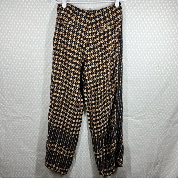 Anthropologie ett;twa Black Brown Mixed Print Metzner High Rise Wide Leg Pants - Picture 4 of 5